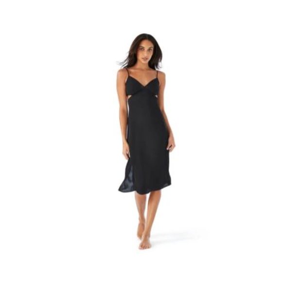 Satin Sleep Dress, Black, 8 - Picture 3 of 6